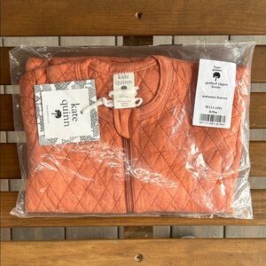 NIB Kate Quinn Quilted Zipper Footie in Autumn Leaves
